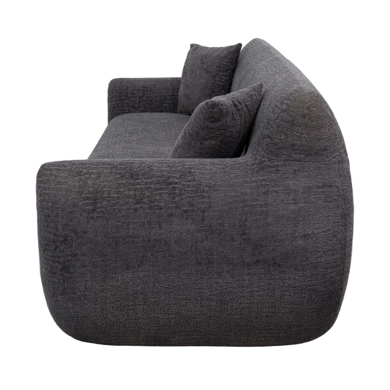 โซฟาฟูลโฟมขนาด 3–4 ที่นั่งในผ้า Chenille Jacquard สีเทาเข้ม โซฟาฟูลโฟมขนาด 3–4 ที่นั่งในผ้า Chenille Jacquard สีเทาเข้ม